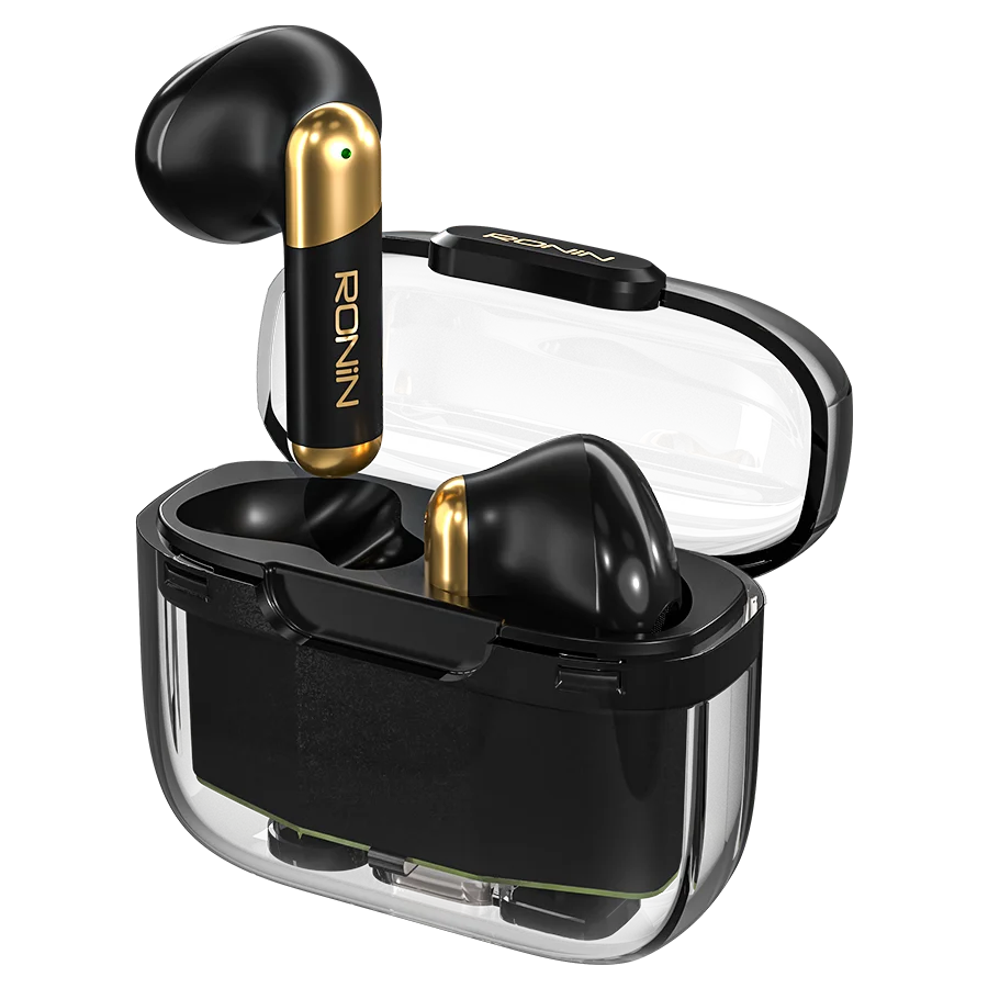 Ronin R-7070 Wireless Earbuds with Transparent Charging Case & Touch Control | Bluetooth Earbuds Pakistan